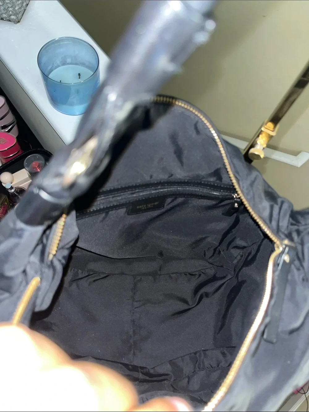 kate spade Black Shoulder Hobo Bag with Leather Accents
